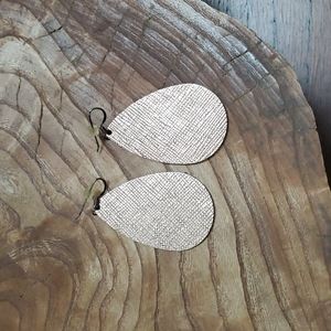 Nickel and Suede teardrop earrings in rose gold